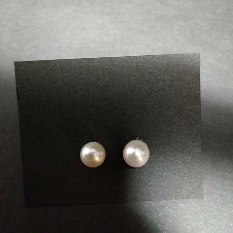 あこや貝本真珠　1粒ピアス　7mm