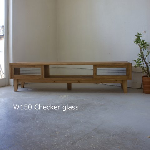 ＴＶボード・W150　チェッカーガラス・スライド戸