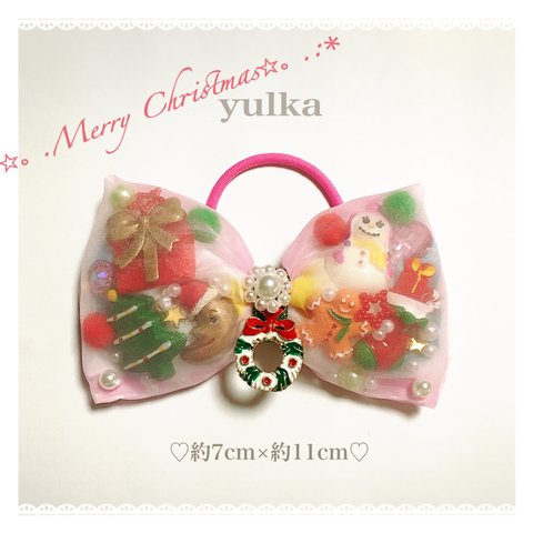 ☆。.:＊・゜Merry Christmas☆。.:＊゜リース♡チャームヘアゴム