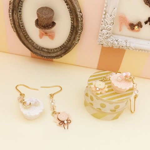 フリルハット&ハットボックスのピアス