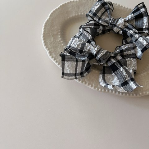 black gingham check ribbon