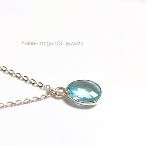 ＊1点もの＊silver925 skyblue topaz  necklace