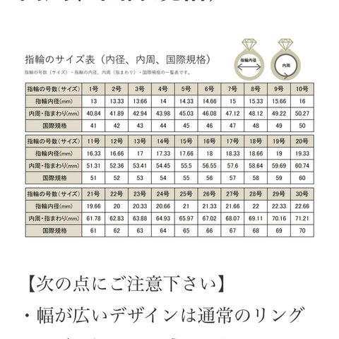 ❤︎リングサイズ表になります❤︎参考にどうぞ