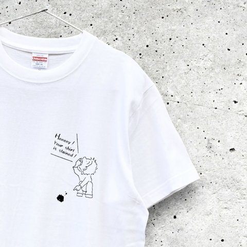 2・Tシャツ「シミがついてるよーー！」ホワイト