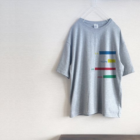 4 colors　メンズ・レディース　Tシャツ（グレー）