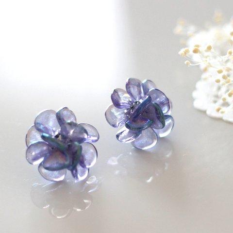 flower earrings (violet)