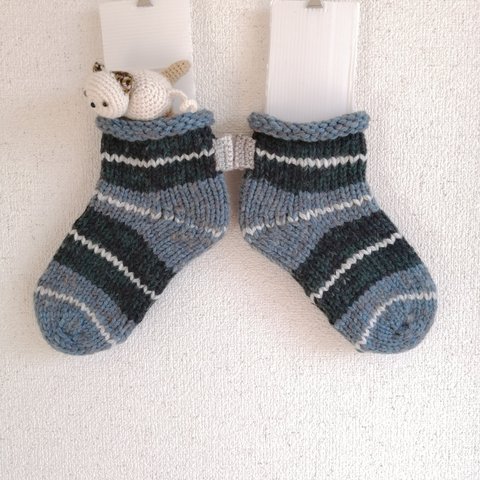 ルームソックス(23cm)【Short・ライン】 Bulky socks