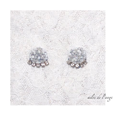 no.835 - beads ＊ rhinestone round pierce