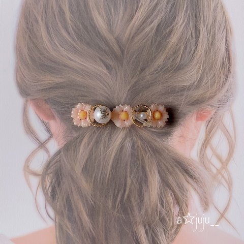 春色バレッタ𓏸𓂂𓈒🕊 ヘアアクセサリー ヘアアレンジ 春 