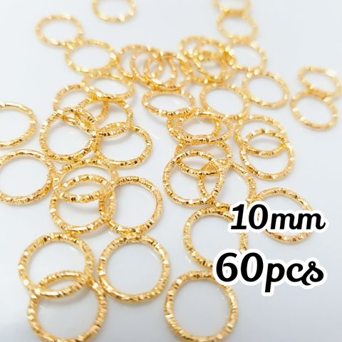 送料無料◆10mm デザイン丸カン ゴールド