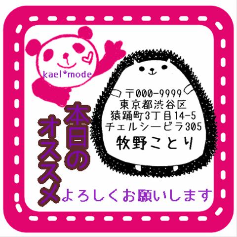 本日のオススメ☆はりねずみ全身 おしゃれで可愛い オーダー 住所き  マステ柄 おしゃれで可愛い オーダー 住所印 マスキングテープ スタンプ はんこ 差出人シールに  名刺 年賀状