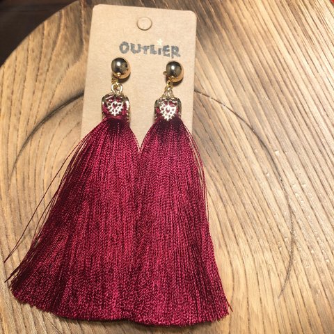 ピアス tassel (レッド)