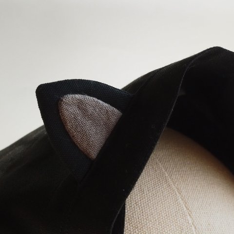 ねこみみ三角巾【黒猫】(50cm〜53cm)