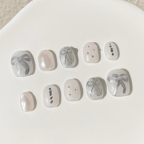 シルバーニュアンスネイル　silver nuance nail