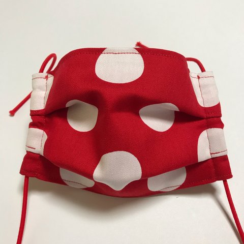 赤白ドット柄　マスク