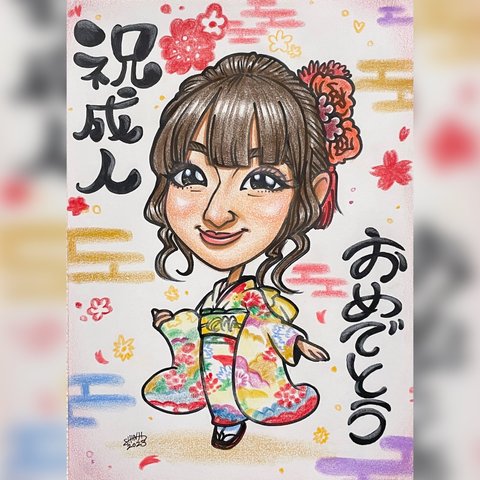 似顔絵オーダー♫  家族や大切な方へ記念日プレゼント♡ 還暦　古希　喜寿祝い　結婚式　ウェルカムボード　誕生日　出産祝いなどありがとうの気持ちを込めて💕✨