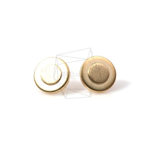 ERG-487-MG【2個入り】ボタンアウトラインピアス,Button Outline Post Earring