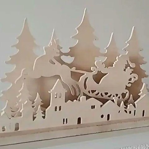 クリスマス飾り　➁MDF　(トールペイント)