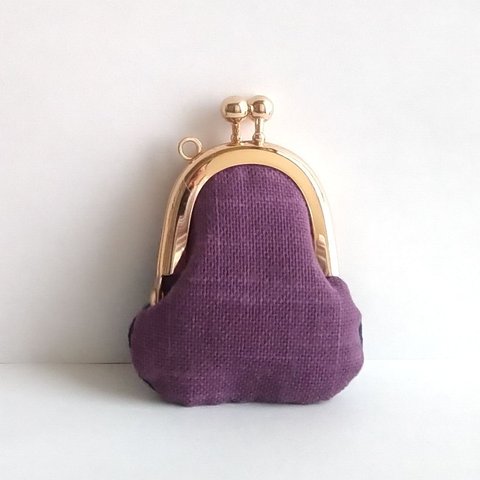 京染・手捺染♪豆姫♪小さいがま口：littlie purse s044：色・紫/紺：ちっちゃいがま口：小さい財布：Kyoto dyeing