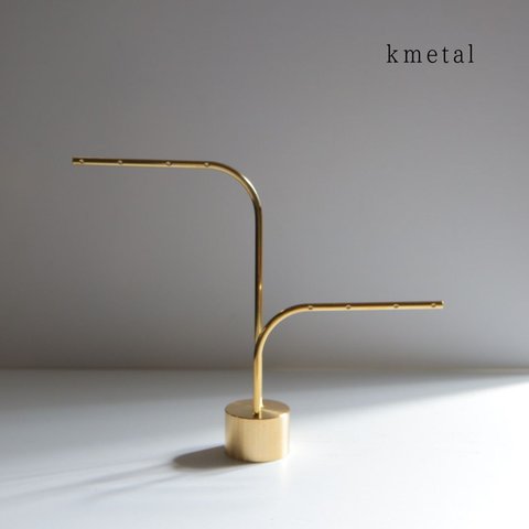 ピアススタンド アクセサリースタンド ディスプレイ 真鍮 シンプル 高級 シンプル 展示 おしゃれ かわいい【R型L 2本】kmetal
