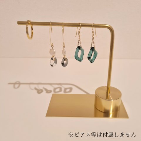 【オーダーメイド】ピアススタンド  真鍮製 オリジナル　ネックレスにも ハンドメイド  アクセサリー kmetal