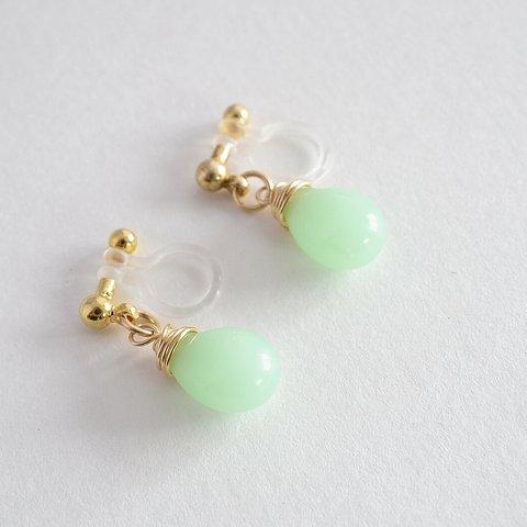 GLASS Larme earring/pierce グリーンヘイズ