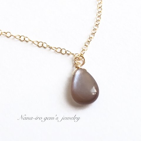 ＊再販＊14kgf chocolate moonstone necklace