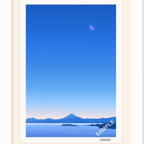 オリジナルアート「江の島と富士山」