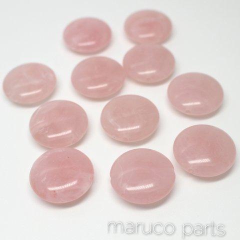 【マーブル天然石調＊フラットラウンド＊10個＊両穴】【10#ピンク】ヴィンテージ風◎beads-079-c10-m