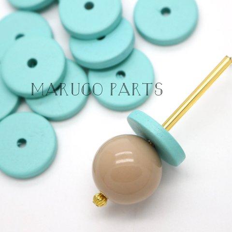 【20mm＊円盤ウッド＊両穴＊10個】【1#ミント】ヴィンテージ風＊ディスク◎beads-1044-c1-m