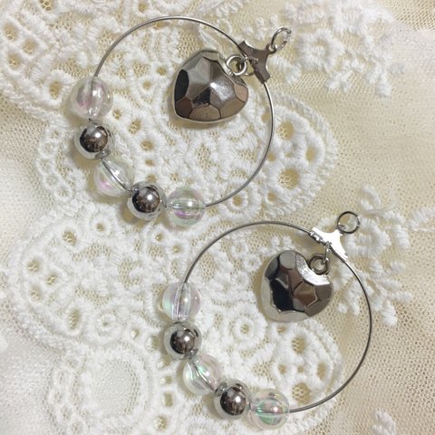 シルバーハート ピアス