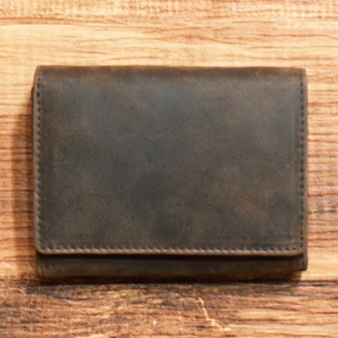 二つ折り財布 ハーフウォレット コンパクト 本革 薄い 手のひらサイズ スリム 父の日 ギフト 名入れ ブラウン HAW006