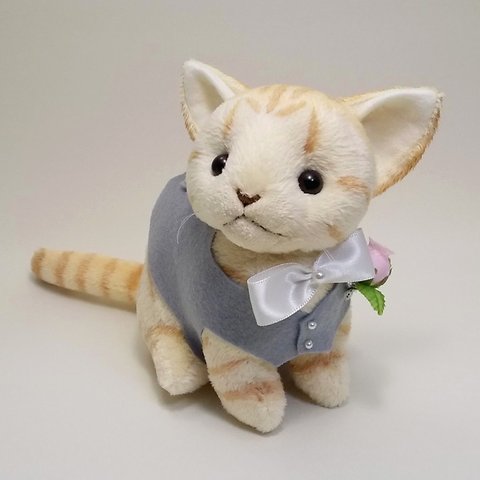 ウェディングキャット新郎・茶トラ / ウェルカムキャット / 猫のウェルカムドール  【受注製作】