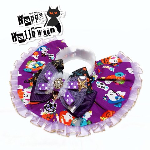 【happy Halloween🎃】ハロウィンキャット&オバケ👻《ケープ首輪》