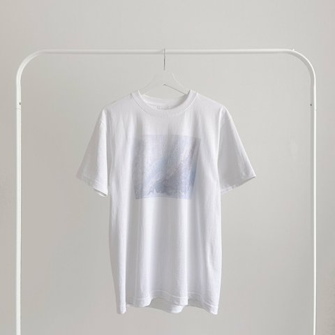 ブルー　Lサイズ　マーブル　Tシャツ　ポーリング　アート　半袖　ユニセックス