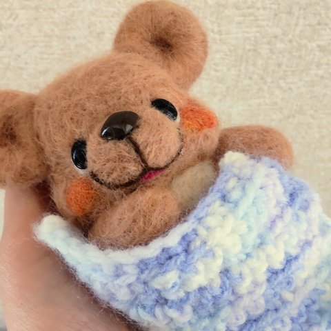 SOLD OUT☆もふわベア 羊毛フェルト テディベア くま 毛糸 ハンドメイド  人形 ぬいぐるみ