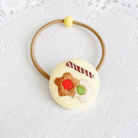 スイーツ 刺繍ヘアゴム【クッキー】