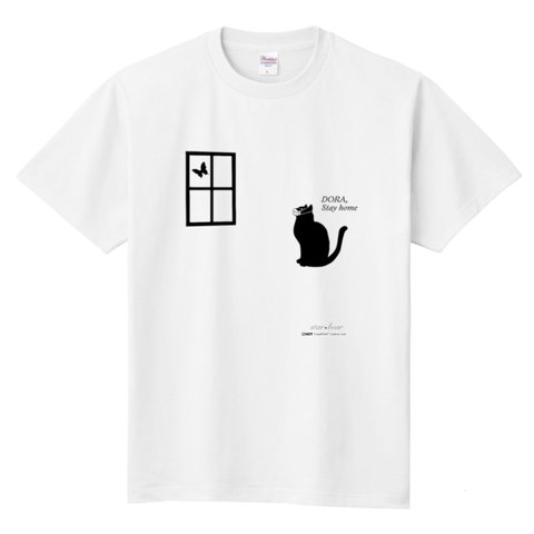 デザイナーズTシャツ ネコ　ホワイト 白【名前オーダー可能】