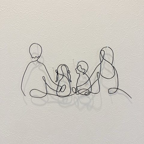 ワイヤーアート　家族　family  壁飾り
