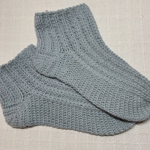 🧶毛糸の靴下 🧦ウール100%毛糸使用 手編み ルームソックス レディースサイズ