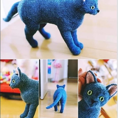 棒針編みの猫さん　Designer : andeBoo　データ購入のみ