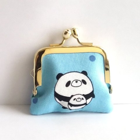 ■角型■小さいがま口：ちっちゃいがま口：角255：かわいいがまぐち：小さい財布：littlie purse：パンダ,熊猫