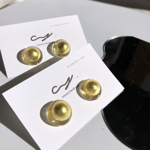 mat gold round pierce/ earring