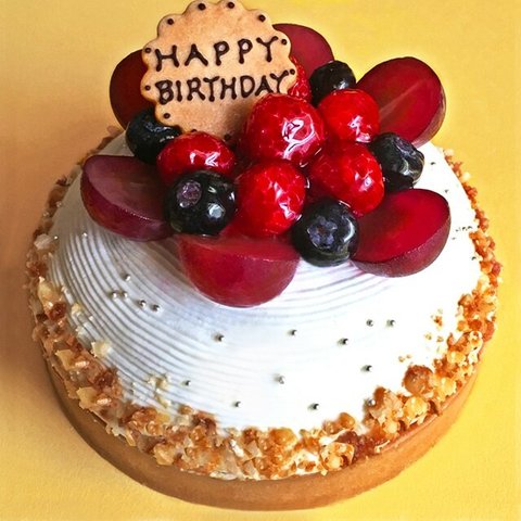 プレゼント 木苺のホワイトバースデーケーキ14cm 4.5号 3〜4名様用 誕生日ケーキ ケーキ スイーツ お祝い