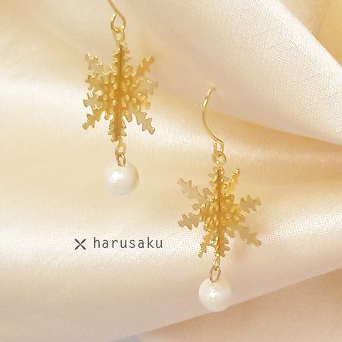 雪のピアス＆イヤリング♪