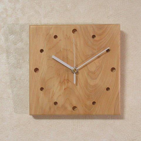 天然木《木曾桧》木製時計9（掛け時計）