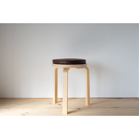 丸型レザークッション（Cushion for stool 60）焦げ茶