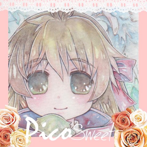 オリジナルイラスト＊赤頭巾ちゃんと狼＊手描きイラスト