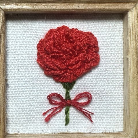 カーネーション　母の日　花　刺繍