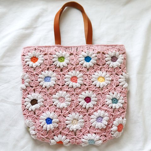 トートバッグ *Honeycomb Daisy* pink